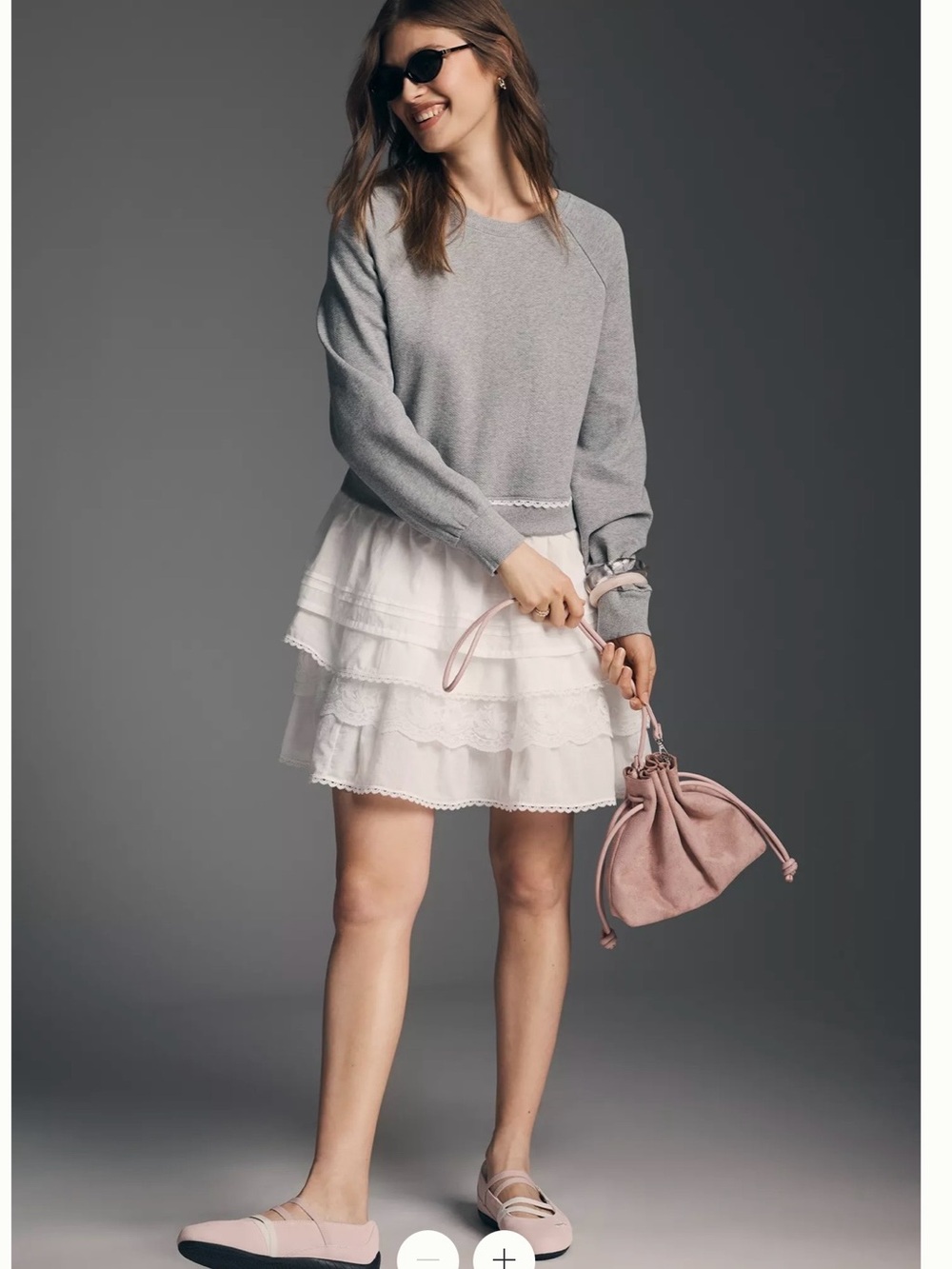 Anthropologie Twofer Tiered Sweatshirt Dress